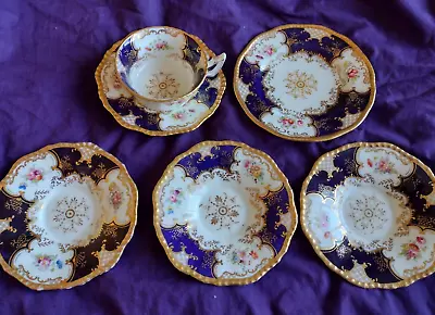 Coalport Blue Batwing Cup And Saucer TRIO VGC • £60