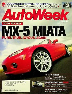 AutoWeek Magazine July 25 2005 '06 Mazda MX-5 Miata Porsche 911 Dodge Magnum • $9.99