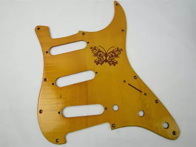 Hand Made Maple Wood Carving STRAT Style GUITAR SSS Pickguard #2029 • $23.49