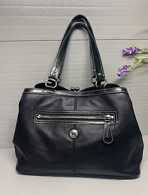Coach Laura 14866 Soft Leather Carryall Kisslock Interior Satchel Hand Bag  • $72