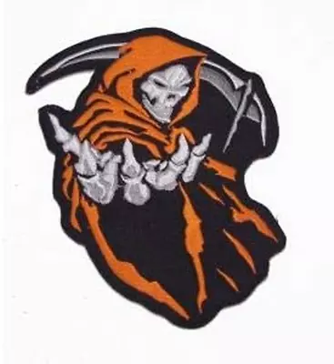 Reaper Orange And Black Iron On Sew On Small Patch For Jacket Vest • $4.62