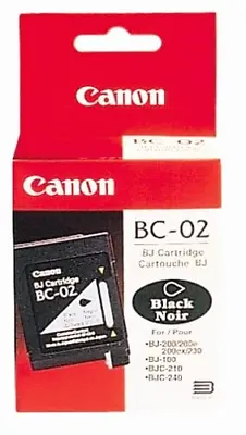 GENUINE CANON BC-02 BLACK INK CARTRIDGE BJC HJ 100 20 210j 251 100 400 • £12.99