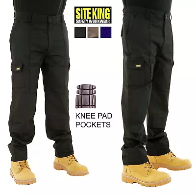 £22.95 • Buy Mens Cargo Knee Pad Pocket Combat Work Trousers Size 28 To 52 By SITE KING