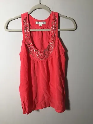 $15.88 • Buy Forever New Womens Silk Pink Beaded Cami Tank Top Singlet Size 8 Sleeveless