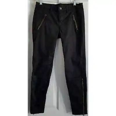 J BRAND 962 Agnes Ankle Zip Modern Moto Skinny Pants Black Women's Size 28 • $49