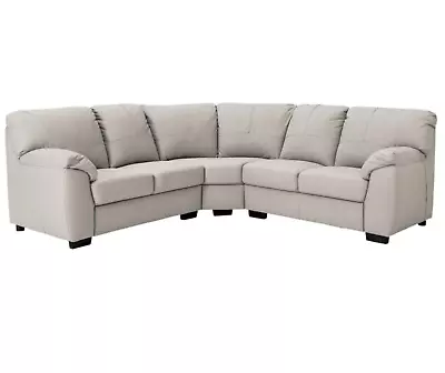 Milano Corner Leather Sofa - Light Grey • £1310