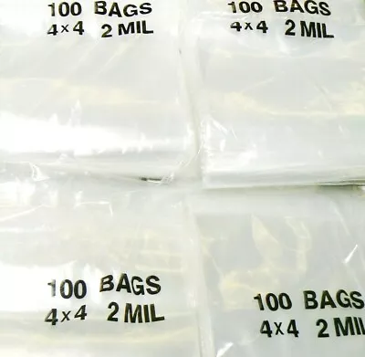 4x4 Poly Bags 1000 Clear 2mil Reclosable Squeeze Top Lock Bag 2 Mil 1000 Pcs  • $21.95