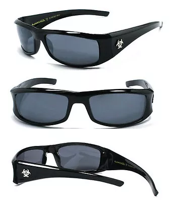 BioHazard Mens Designer Sunglasses Free Pouch - Black - BZ1 • $16.97