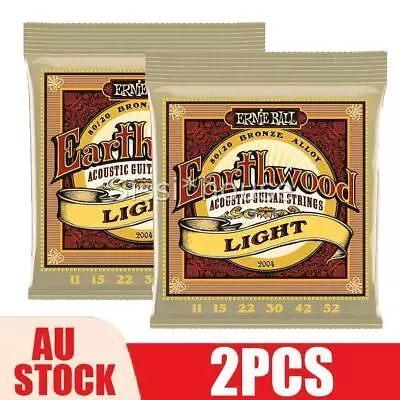 For Ernie Ball Earthwood 2004 80/20 Bronze 11-52 Light Acoustic Guitar Strings A • $14.10