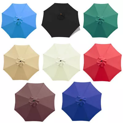 Replacement Fabric Parasol Cover Garden Canopy Patio 2/ 2.7/ 3m Cover 6 Or 8 Arm • £28.79