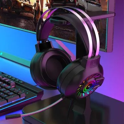 $32.31 • Buy Gaming Headset Over-Ear Headphones With Noise Canceling Mic Stereo Bass Surround