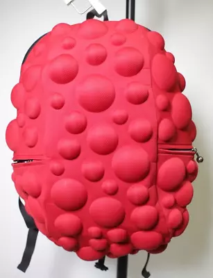 Mad Pax Backpack Red 3D Bubbles Spheres Circles Full Size • $29.99