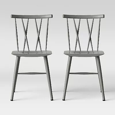 Set Of 2 Becket Metal X Back Dining Chair Gray - Project 62 • $49.99