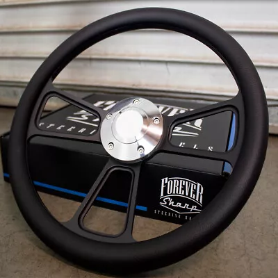 14  Black Half Wrap Steering Wheel With Black Wrap For Chevy Muscle C10 Ford • $135.85