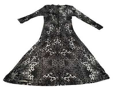 £7.99 • Buy Woman's Rocha John Rocha Dress UK Size 8 Black & Cream Fit & Flare Used GC