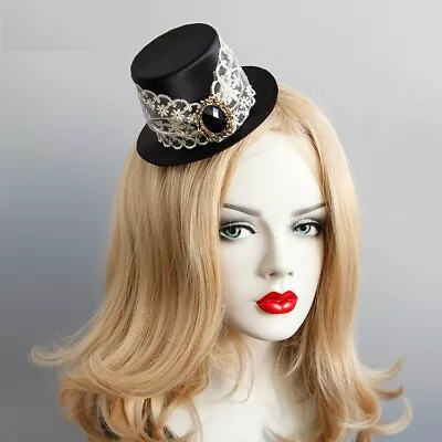 Victorian Lady Gothic Fascinator Steampunk Mini Top Hat With Clip For Party • $11.99