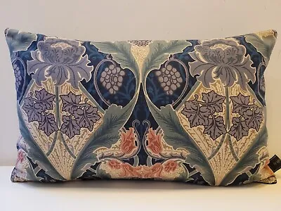 Liberty Morris Burnham Art Nouveau Cushion Cover Mauve  & Blue Velvet Pillow • £32.50