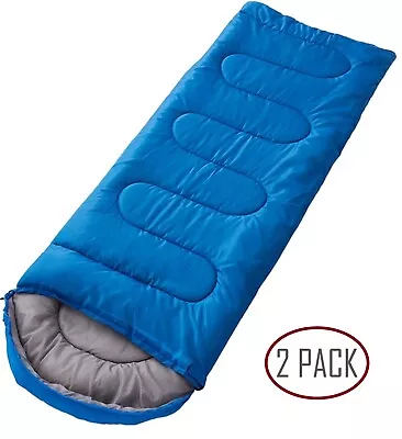 2 Pack - Mummy Sleeping Bag 7' Comfortable Camping Backpacking Sleep Sack Blue • $34.99