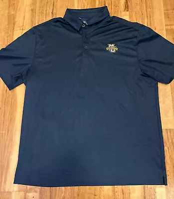 Marquette Golden Eagles Under Armour Heat Wave Blue Polo Shirt - Size XL - MU • $19.99