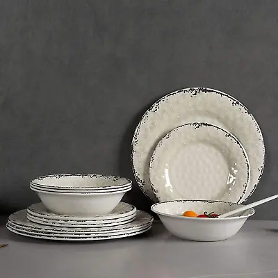 $135.70 • Buy Melamine Dinnerware Set For 4-12Pcs Dinnerware Dishes Set For Indoor And Outdoor