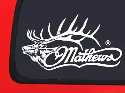 Mathews Logo With Elk White Archery Hunting Window Decal Sticker • $27.86