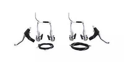 New! Absolute 110mm Long Alloy Front And Rear V-brake W/lever 408 In Chrome. • $16.44