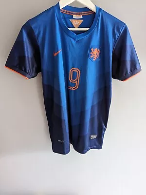 Nike Netherlands Football Shirt  Boys XL 2014 World Cup  Jersey Van Persie Blue  • £69.99