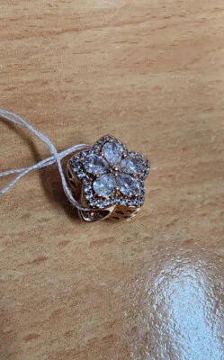 $49 • Buy Pandora Rose 14k Plated Rose Gold Sparkling Snowflake Pave Charm. GENUINE.