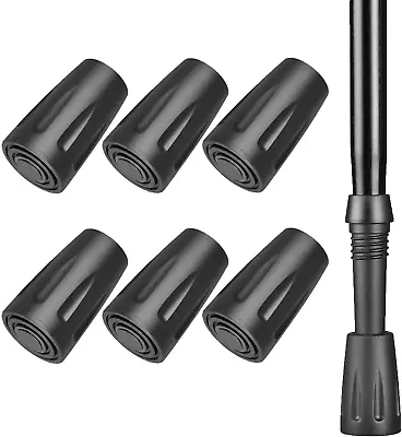 6 Pcs Walking Stick Rubber Tips Replacement Rubber Pole Ends Trekking Poles Tip • £4.81