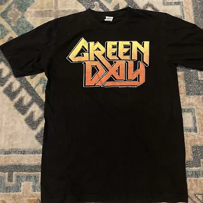 Vintage Green Day T Shirt 2007 Cinder Block Size Small Black Yellow Orange • $18