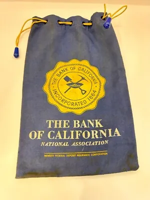 Original Large OLD Vintage Bank Of California Union Money Coin Bag 11x6  *READ • $59.82