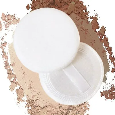 POWDER PUFFS 5Pc Round Compact Pad Setting Loose Pressed Cosmetic Face Makeup • £3.78