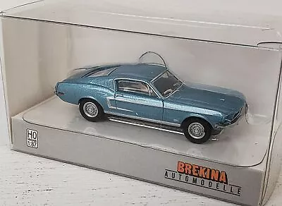 Brekina NEW HO 1/87 Scale Classic 1968 Ford Mustang Fastback In Metallic Blue • $34.39