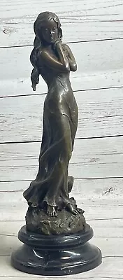 Graceful Woman In Bronze Sculpture  Handcrafted Figure By Milo  Artistry • $349