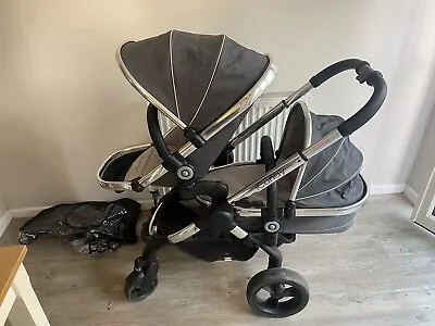 ICandy Peach Truffle  Double Twin Pushchair Main Seat And Blossom Cot. • £369.99