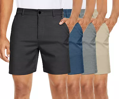 Men's Dress Shorts Outdoor Stretch Quick Dry Lightweight Chino 7'' Golf Pants • $20.99