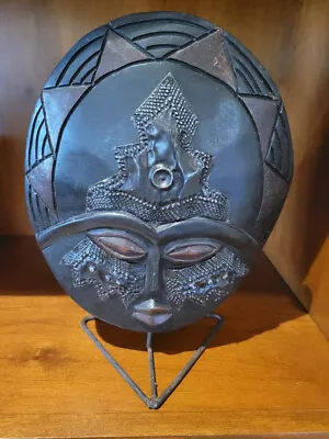 Vtg Handcrafted Sculpture By Master Carver In Ghana On Metal Base • $28