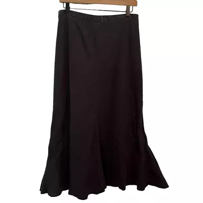 J. Jill Black Linen Midi A-Line Skirt Size 10 • $40