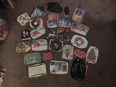 #1 Vintage Christmas Gift Tags Lot Of 30 Handmade From Old Cards NICE UNIQUE • $6