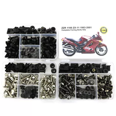 Fit For 1993-2001 Kawasaki ZZR1100 ZX-11 Complete Fairing Bolts Body Screws Kit • $26.36