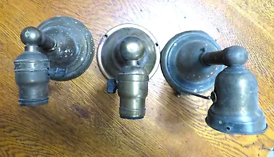 3 Vintage Brass Wall Sconce Hanging Lamp Parts Restoration • $35