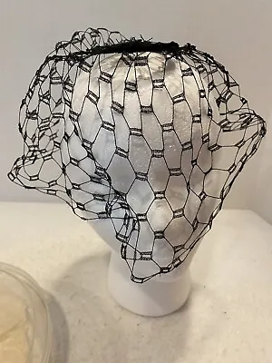 Vintage Black Veil Headpiece 1950s Excellent Used Condition • $24.95