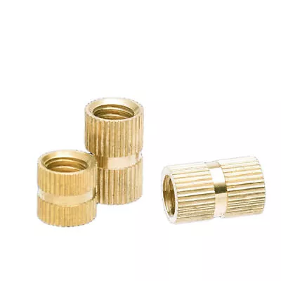 M6 M8 Brass Thread Inserts Nuts Copper Injection Plastic Knurl Nut Various Sizes • $41.07