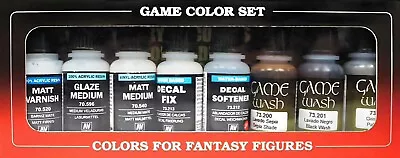 Vallejo Game Color Auxiliaries & Washes 8 X 17ml Auxiliary Set VAL73999 • £18