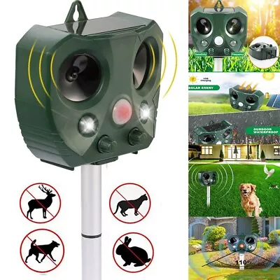 Upgraded Solar Ultrasonic Animal Repellent Dog Cat Skunk Deer Raccoon For Garden • $22.98