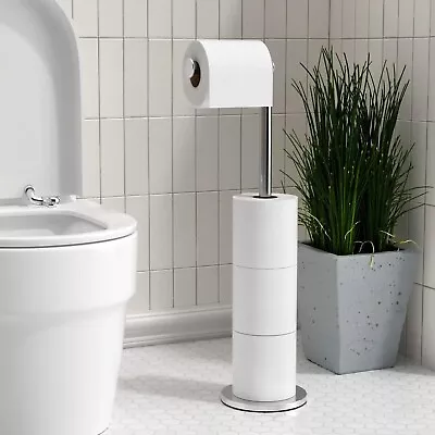 Toilet Paper Holder Free Standing - Paper Towel Holder Storage 5 Rolls Stainles • $26.99