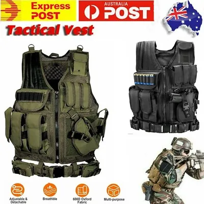 Tactical Vest JPC Airsoft Molle Combat Plate Carrier Paintball Hunting • $30.99