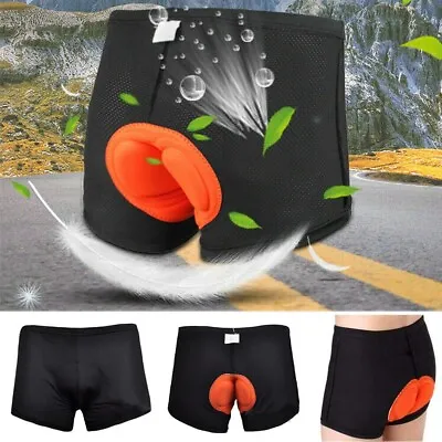 Men's 3D Sponge Padded Bike Underwear Bicycle Cycling Underpants Biker Shorts US • $11.98