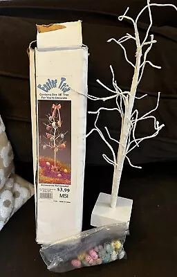 Vintage Easter Tree Includes 21 Hand Painted Wooden EGG Ornaments W/Box -1991 • $12