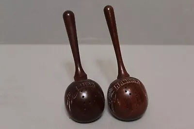 Vintage Hawaiian KOA Wood Orb Salt & Pepper Shakers Hawaii Souvenir Mid Century • $45